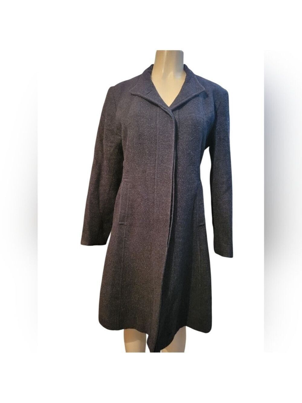 Nicole Miller Grey Trech Coat Jacket Classic Timeless Demure Size 12